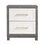 Table de chevet pour chambre à coucher avec 2 tiroirs et finition grise, moderne 2 po pour la chambre à coucher, look