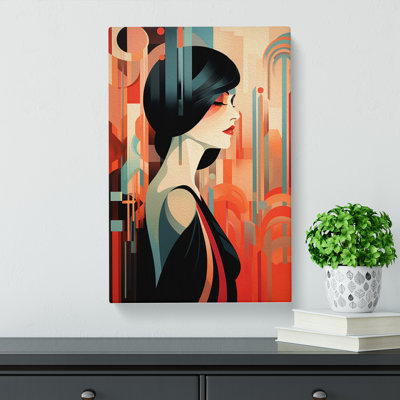 Art Deco Woman Neo-Plasticism - Wrapped Canvas