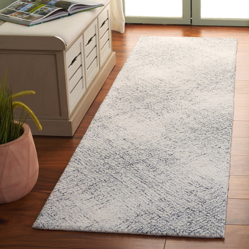 Abstract Hand Tufted Wool Abstract Rug, Runner 2'3" x 8'