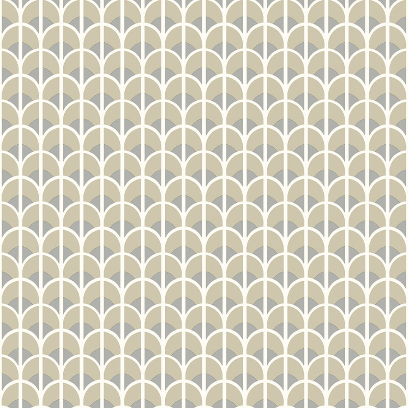 Italian Style Geometric Arch Design Wallpaper Roll, Cream