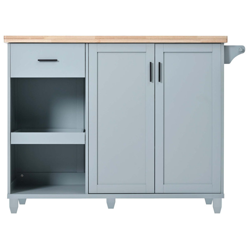 Kitchen Island With Foldable Counter Top, Kitchen Storage Cart With Slide-Out Shelf, Towel Rack And Drawer,Rolling Kitchen Cart On Wheels, For Kitchen, Living Room, Dining Room