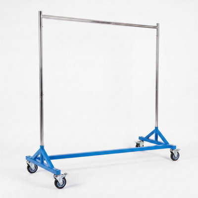 Portant à vêtements roulant en métal robuste, portant portatif à une seule barre avec roulettes verrouillables, présentoir à vêtements autoportant, disponible en plusieurs couleurs pour une utilisation domestique et commerciale