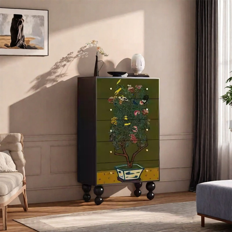 Grande armoire de rangement avec tiroirs en bois massif