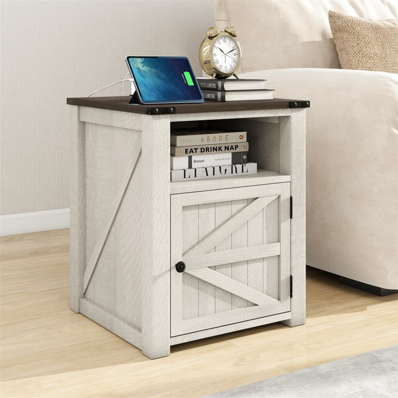 Table de chevet Gracie Oaks, Blanc