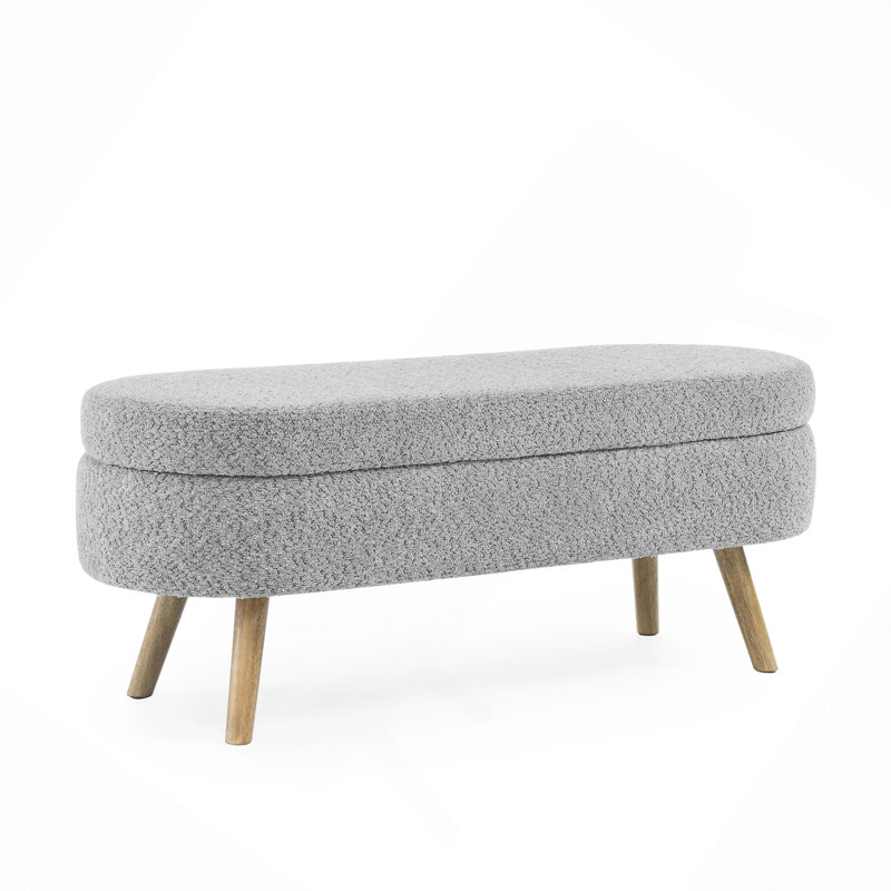 Maly Upholstered 2-Seater Storage Bench, Dark Gray