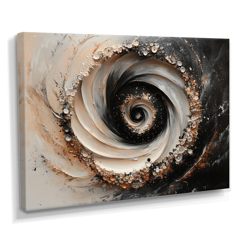 Encre cosmique spirale de rêve III - art mural transitionnel, H 30 po x l 40 po, Wrapped Canvas, Ne s’applique pas