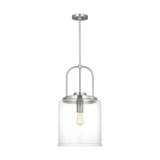 Anders 1 Light Kitchen Pendant In Midnight Black Finish With Clear Shade
