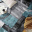 Tapis moderne performance gris, ivoire et bleu à motif abstrait Fanton-2029922345-2111089914