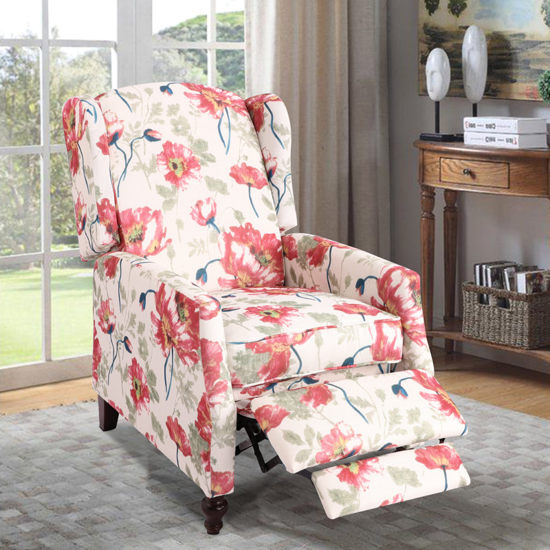 Fauteuil inclinable rembourré Damar, 100% polyester rouge