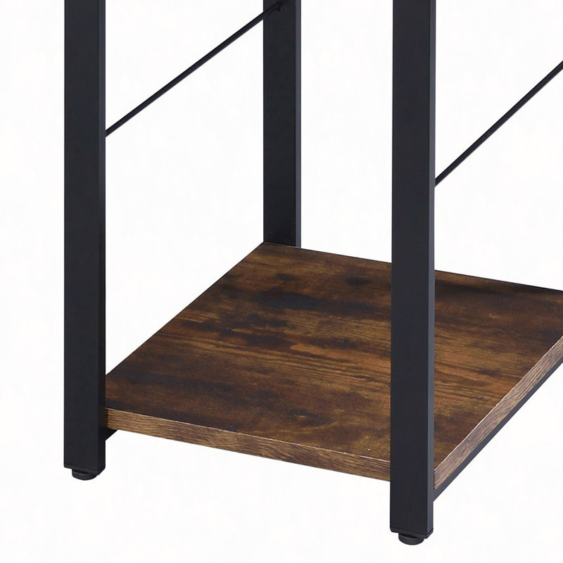 2-Shelf Rectangular Writing Desk, Brown, 28.5" H x 47.5" W x 19.5" D