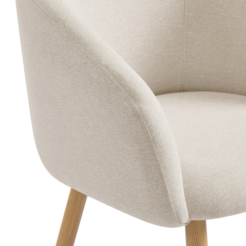 Stuhl 50cm H Polyester Upholstered Metal Parsons Chair, Beige