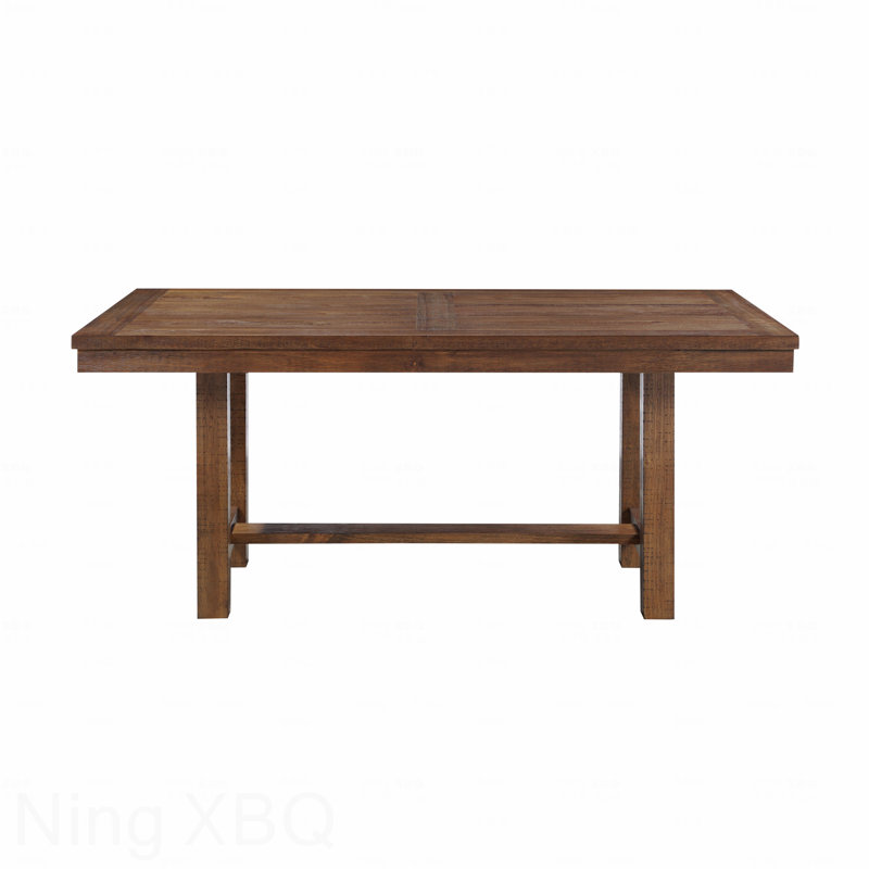 Transitional Rectangular Dining Table Wooden Frame Kitchen