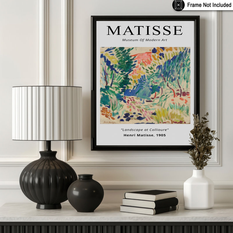 Henri Matisse - Paysage à Collioure, H 16 po x l 20 po, Affiche, Sans cadre
