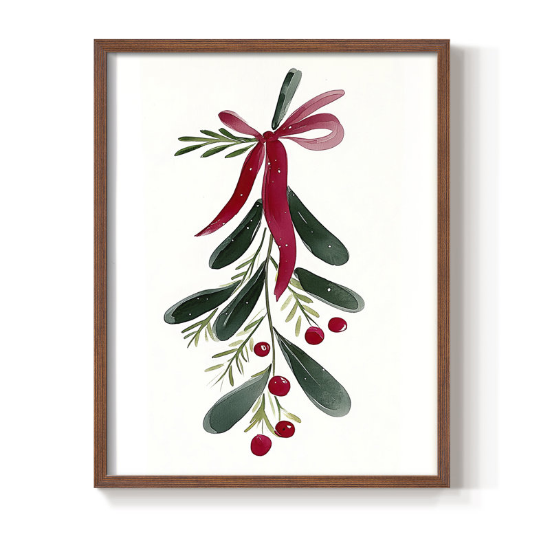 Christmas Holiday Art XI Framed Print - Solid Wood, H 11 po x l 9 po, Noyer
