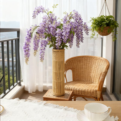 1PC 47Inch Artificial Fake Wisteria Hanging Flower, Artificial Flower String Home Party Decoration，Hanging Flower Stem For Home Decor, Party, Floor Vase, Wedding Arrangement Decoration