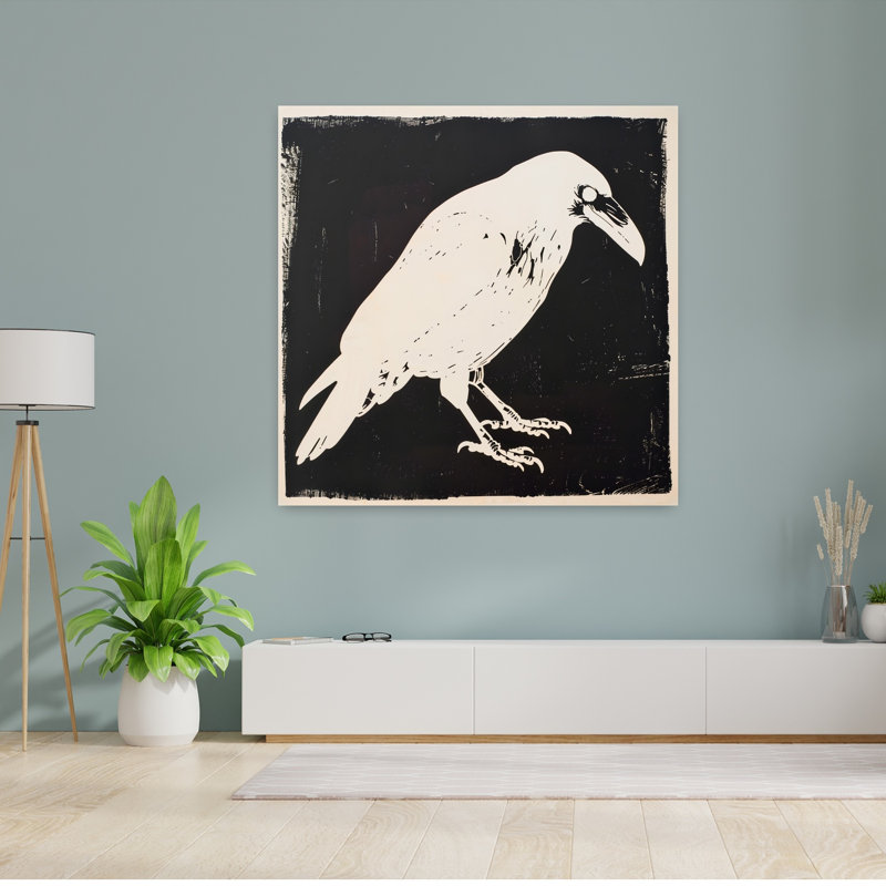 Art mural Stark White Raven, H 48 po x l 48 po