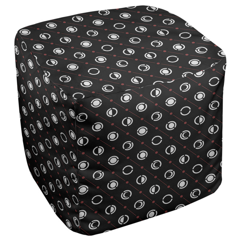 Repose-pieds à cubes à deux phases de couleur lune, Rouge / Noir / Blanc