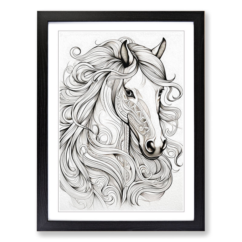 Horse Line No.3 - Framed Print