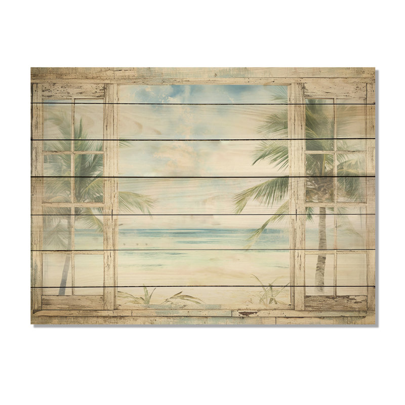 Tropical Beach Windows Horizon II - Fenêtres côtières sur bois, H 10 po x l 20 po