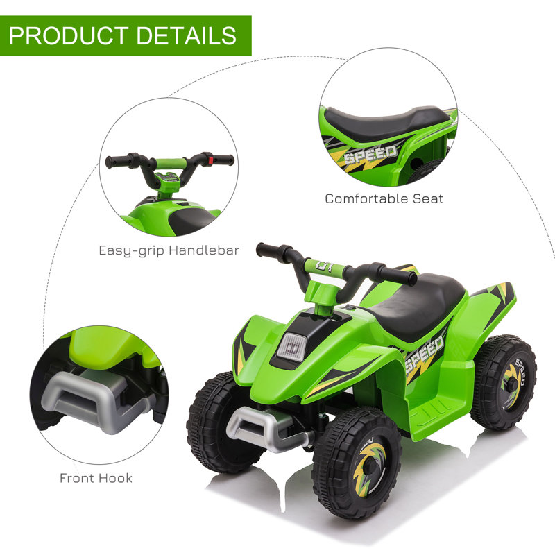 Green 6-Volt Kids Electric Quad Ride-On Vehicle