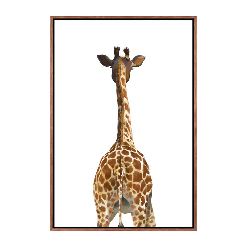 Art girafe bout à bout, Toile avec cadre en bois classique, H 40 po x l 26 po x P 1,5 po