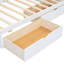 Lit de jour simple avec deux tiroirs de rangement, armoires de rangement et ports USB, blanc
