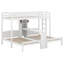 Lit superposé simple au-dessus de simple et simple avec bureau et tablettes de rangement, cadre de lit superposé triple en bois peu encombrant avec éclairage DEL-1524006607