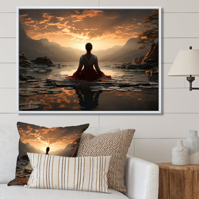 «Black Peach Meditation Eernal Now», reproduction d'art sur toile encadrée