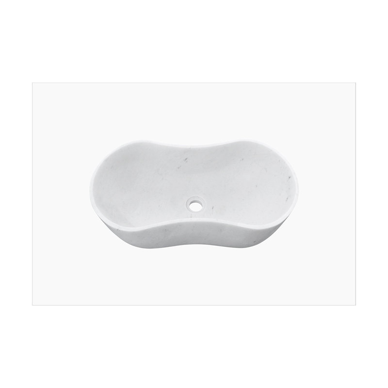 Bathroom Vessel Sink With Pre-Drilled Drain Hole, White