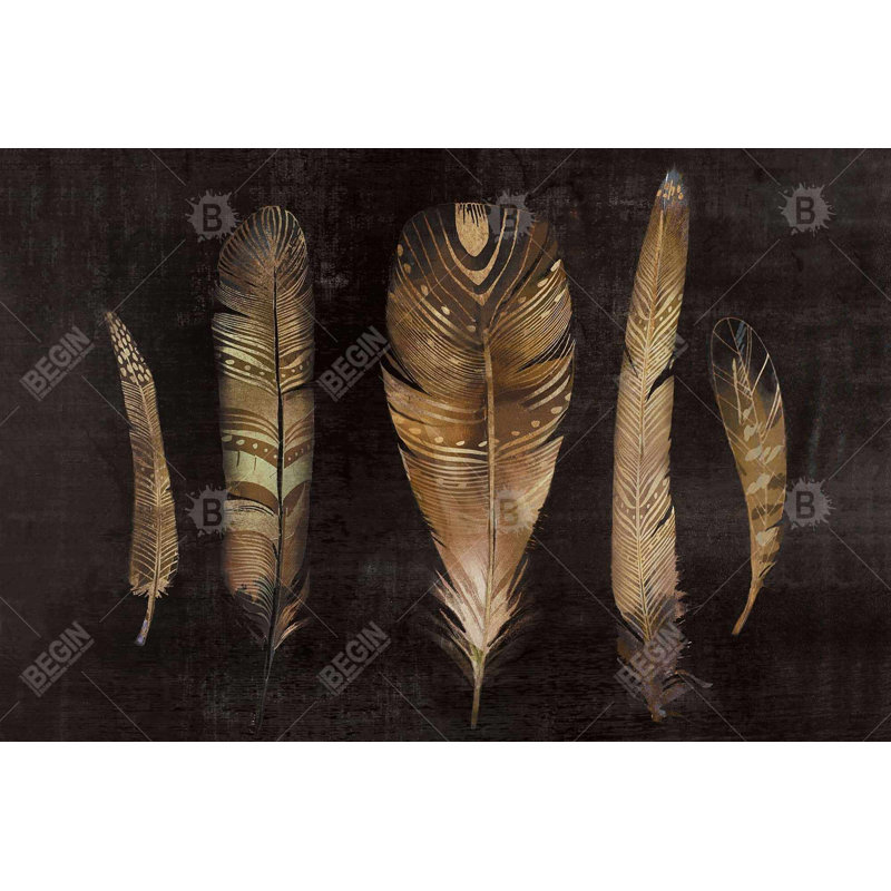 " Brown Feather Set ", 24" H x 36" W