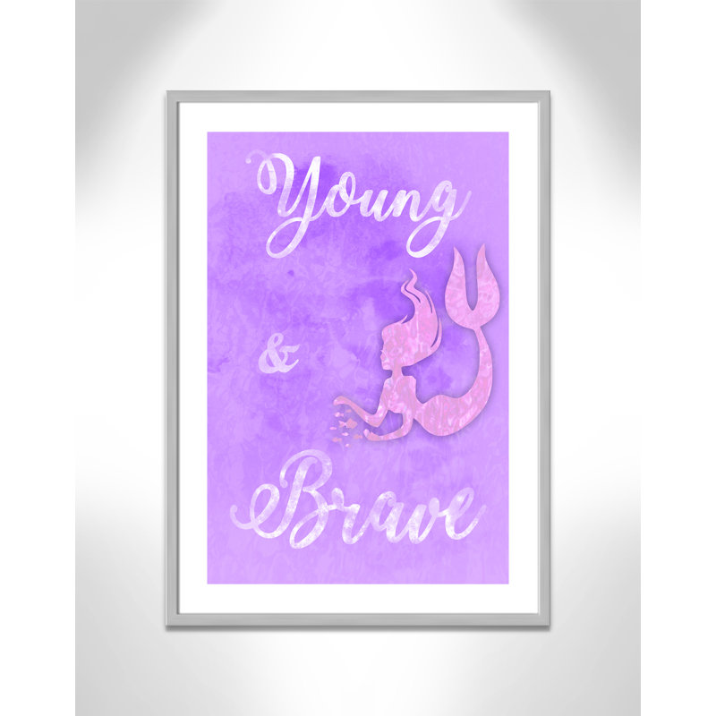 Adhésif décoratif Brave Mermaids, H 34,5 po x l 24,5 po x P 1,18 po, Encadré de boîte argent