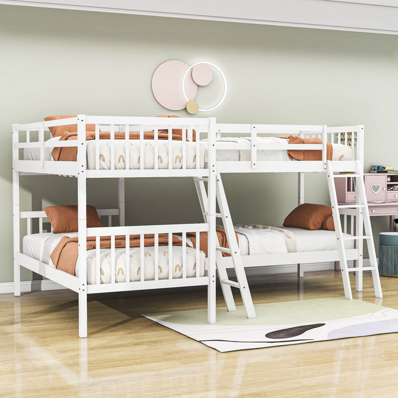Daylanie Kids Twin Over Twin Bunk Bed, White