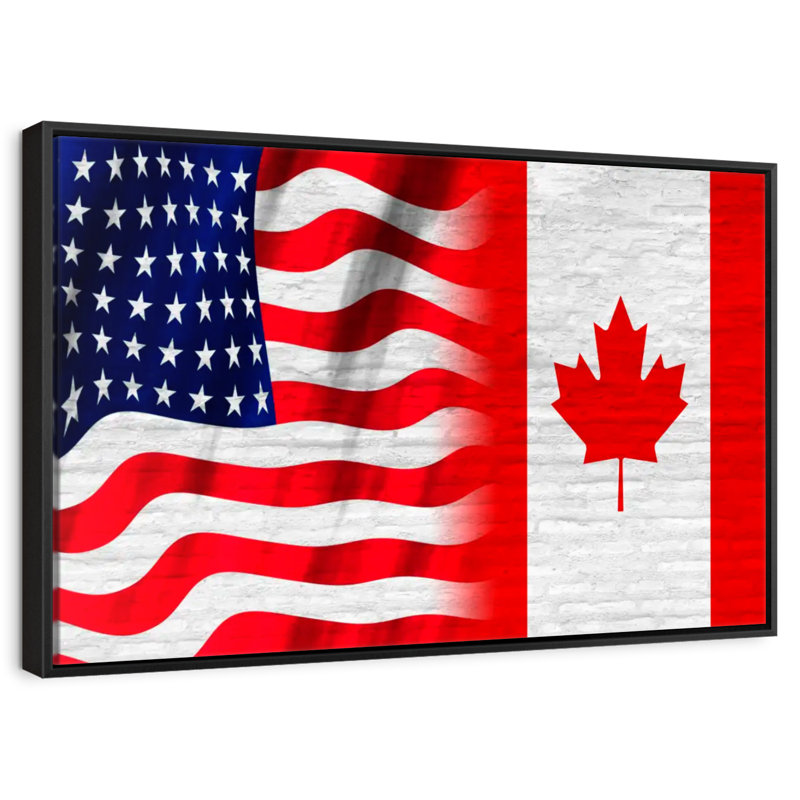 Borges USA And Canadian Flag, 21" H x 31" W