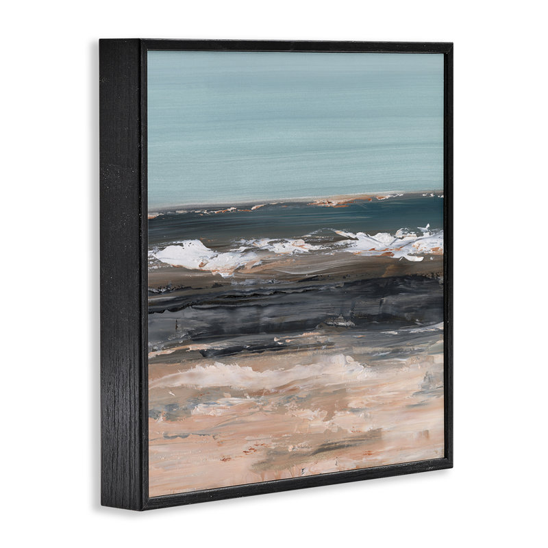 «Gloomy Traditional Beach», estampe numérique encadrée par Ethan Harper, Giclée encadrée noir minuit, H 12 po x l 12 po