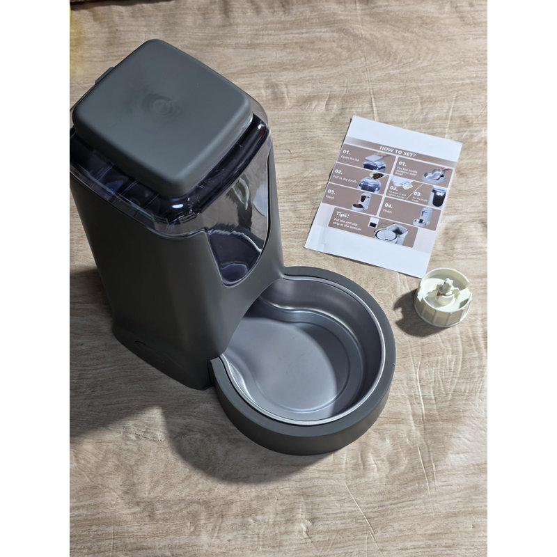 Gravity Automatic Pet Feeder with Stainless Steel Bowl, Large Capacity Cat Dog Food Dispenser