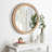 27.5 Inches Round Wall Mirror For Bathroom Vanity, Wooden Farmhouse Circle Mirrors For Bedroom, Entryway, Living Room, Kithen Whitewash Edge Decorative Mirror For Home, Office