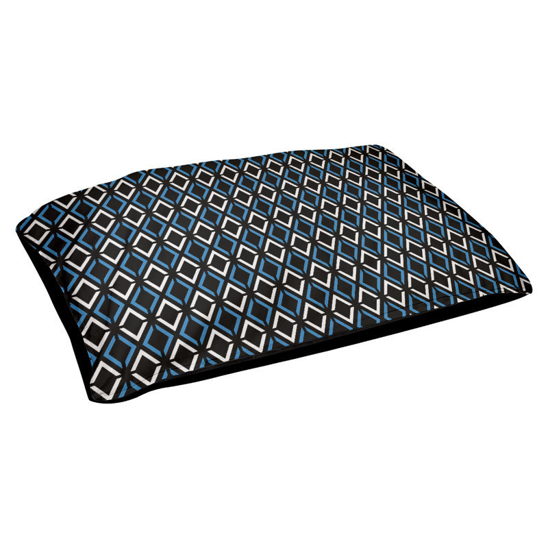 Coussin Byrge, Moyen (L 29,5 po x P19,5 po x H 9,5 po), Noir / Bleu