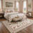 Adonis Seraph Floral Machine Washable Beige / Green / Pink Indoor Area Rug with Non-Slip Backing-1539988605