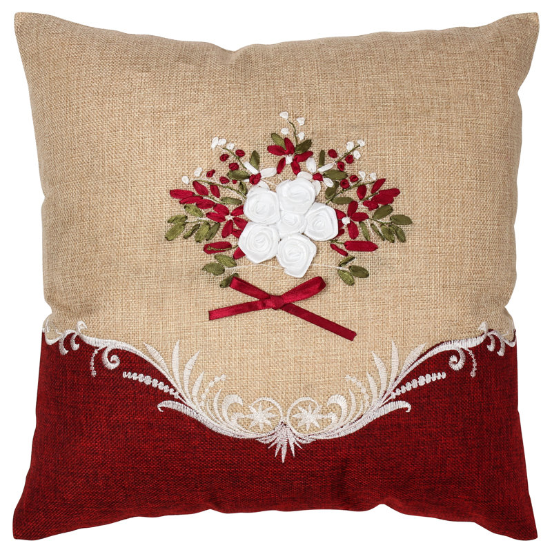 Housse de coussin décoratif artistique, Brun, Polyester/ Bourre en polyester