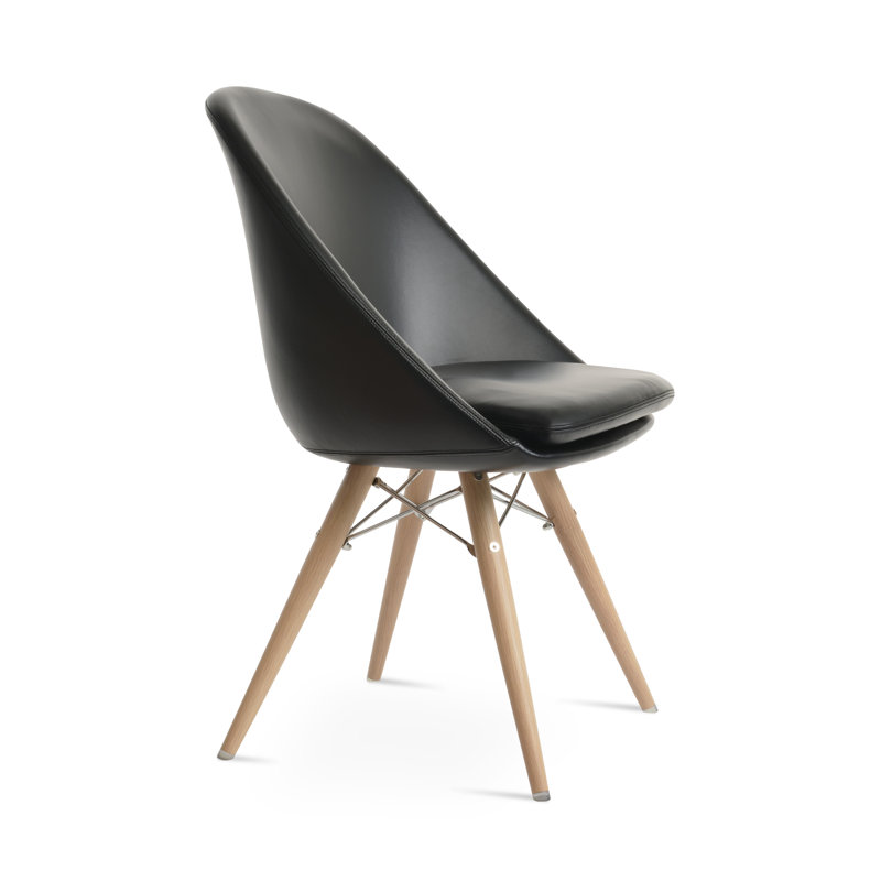 Chaise d'appoint Avanos, Noir, Naturel