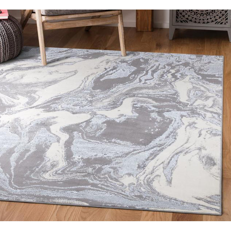 Cloverdales Abstract Indoor / Outdoor Area Rug, Rectangle 60 x 110cm