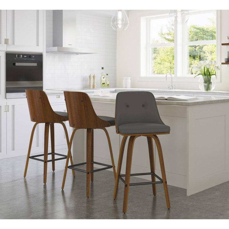 Swivel 26" Counter Stool (Set of 2), Gray