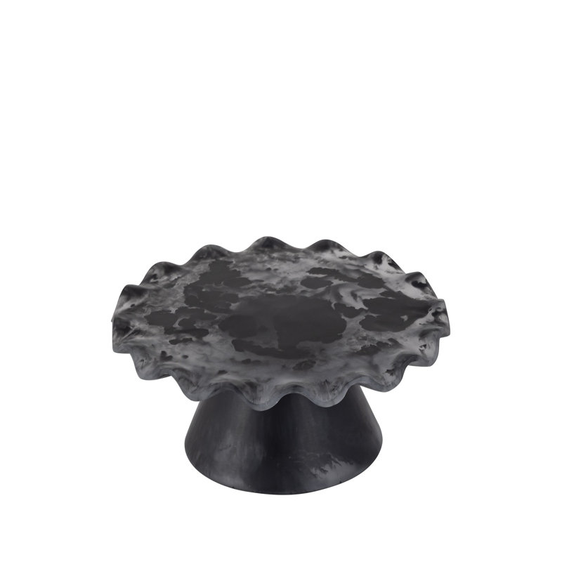 Resin Cake Stand Large, 2.95" H x 7.09" W x 7.09" D, Black