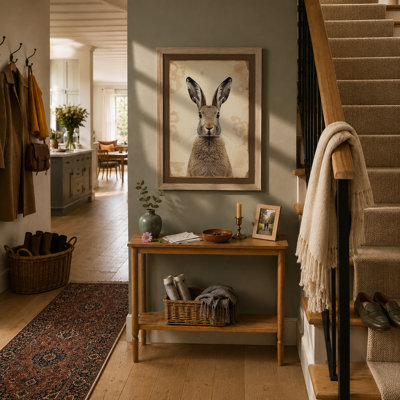 Portrait of a Hare Vintage - Framed Print
