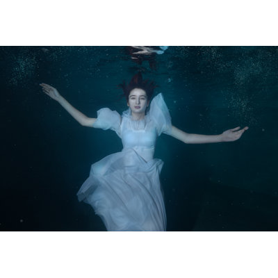 Woman Under Water - Wrapped Canvas Print