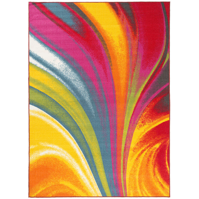 Tapis touffeté à motif abstrait Akieba, Rectangle 1 pi 8 po x 2 pi 6 po