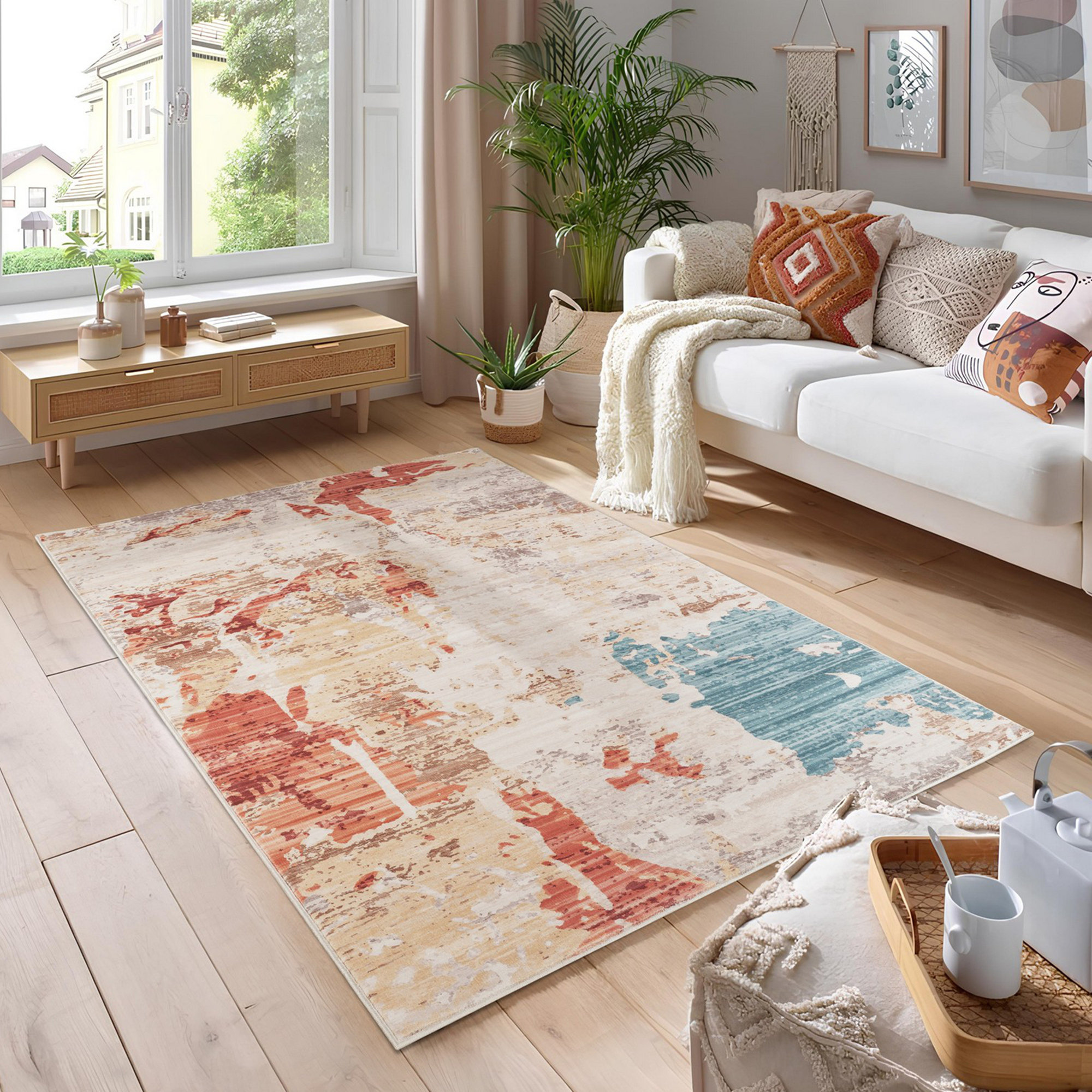 Red Multicolor Rug Red Barrel Studio Multi Colour Special Design Area Rug - Wayfair Canada