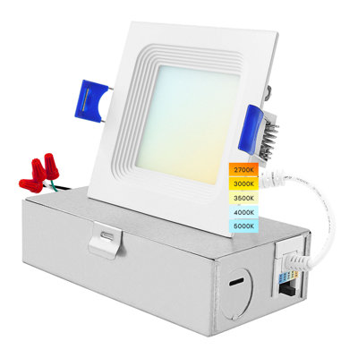 3'' Selectable Color Temperature Dimmable Air-Tight IC Rated LED Canless Recessed Lighting Kit