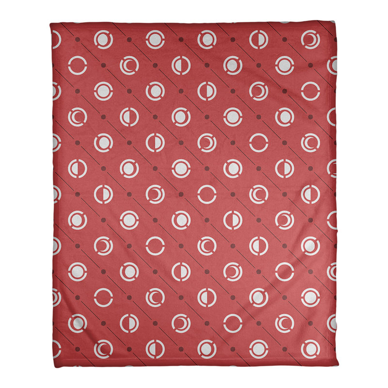 Couverture polaire moon phases, l 50 po x L 60 po, Rouge / noir