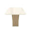 Table de salle à manger 6 places de style italien avec plateau en verre peint et base en bois élégante